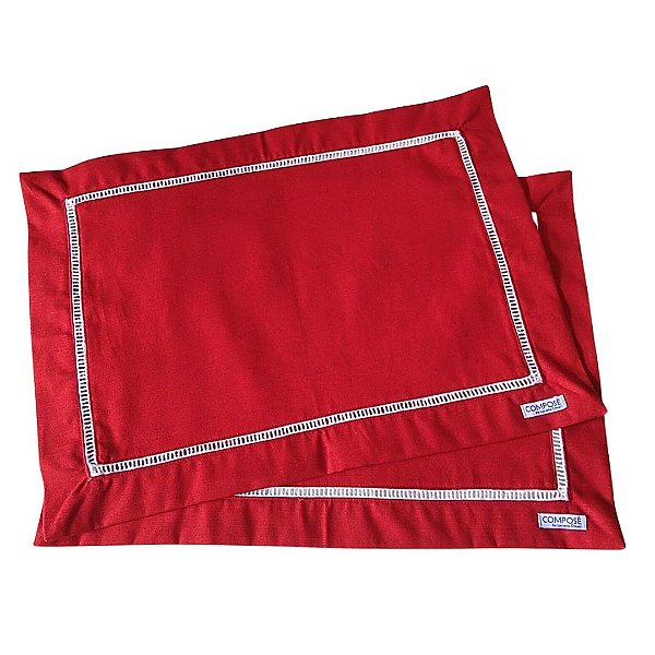 Jogo Americano Vermelho Ponto Palito