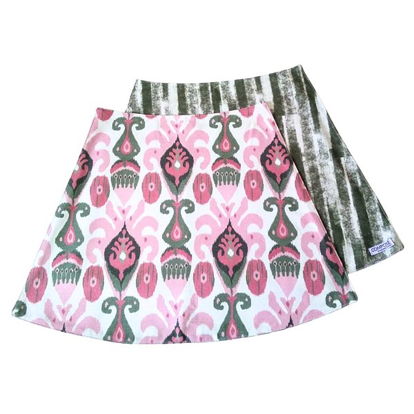 Jogo Americano Mesa Redonda Ikat Rosa e Verde