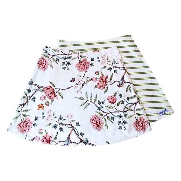 Jogo Americano Mesa Redonda Flor Rosa fundo Branco