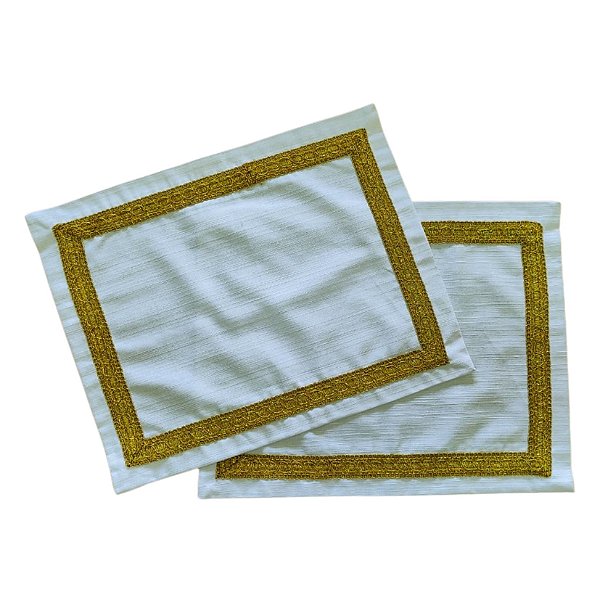 Jogo Americano Branco com Dourado