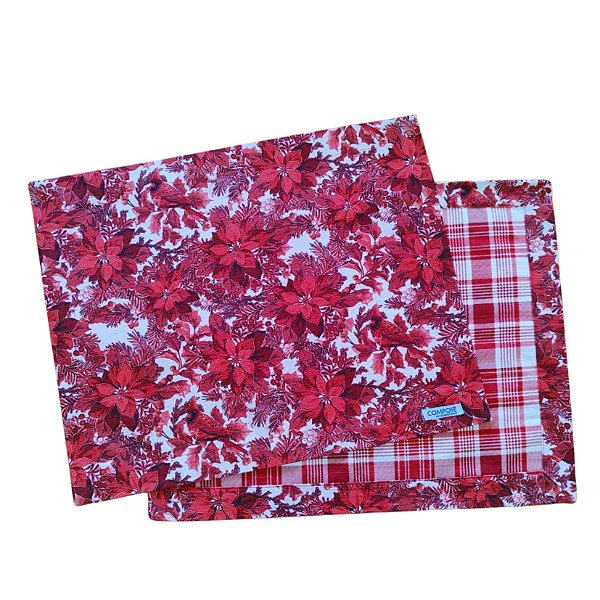 Jogo Americano Flor Natal Xadrez