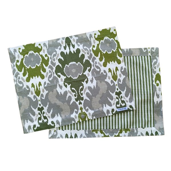 Jogo Americano Ikat Verde