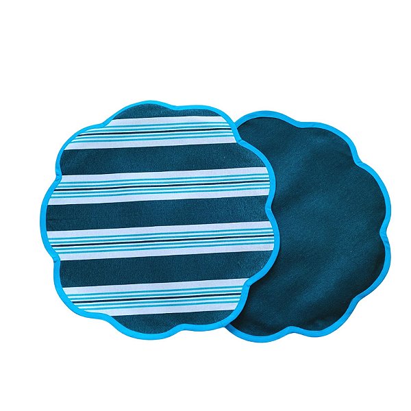 Jogo Americano Aquatic Listra Azul com Verde