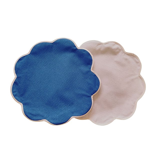 Jogo American Aquatic Azul com Rosa borda Rosa