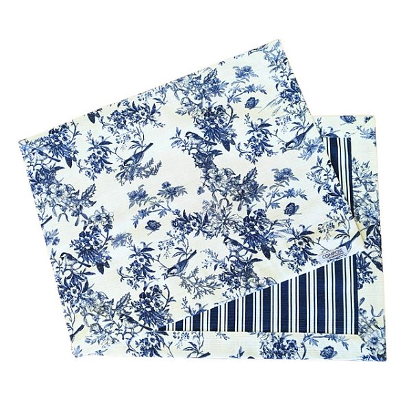 Jogo Americano Toile de Jouy Azul