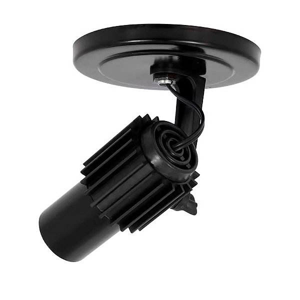 Spot Aletado Para Lâmpada E27 60w Bivolt Preto