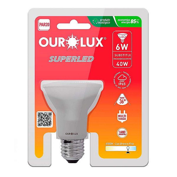 Lâmpada Superled 6w PAR20 Ourolux