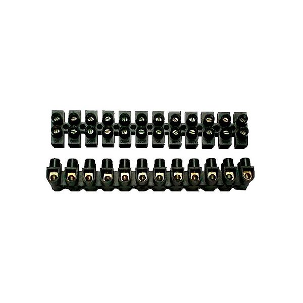 Bloco terminal Conector em Barra 16,00mm 12 Bornes Baquelite