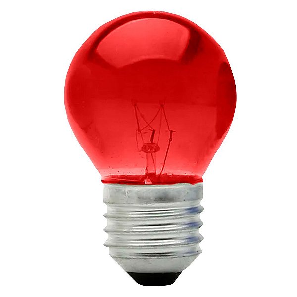 Lâmpada Bolinha 15w Incandescente E-27 Vermelha 127v Sadokin
