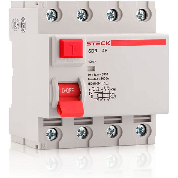 Interruptor Diferencial 4p 63A 30mA Steck tipo DR