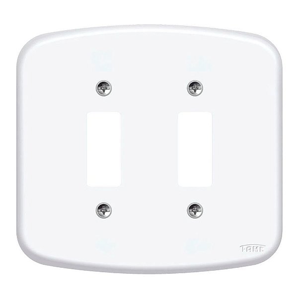 Espelho Placa P/ 2 Interruptores Simples F11 4x4 Fame Blanc