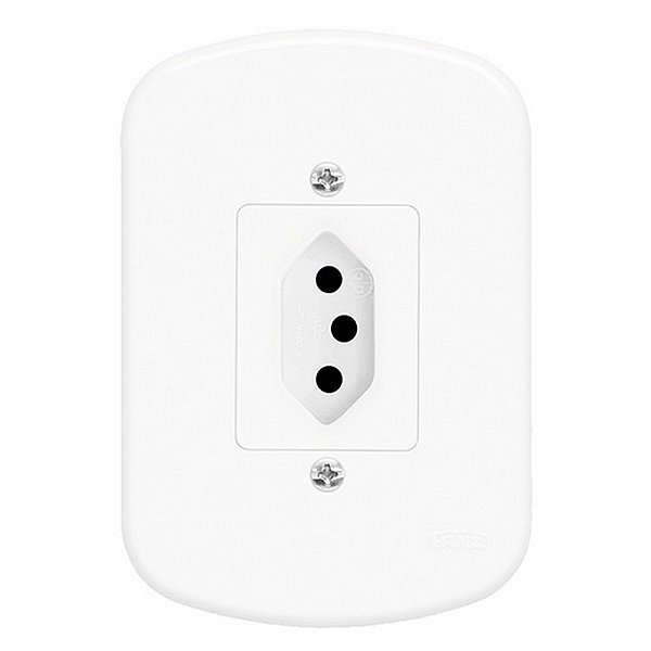 Conjunto de Tomadas 10a 2P+T 250v Completa Fame Blanc
