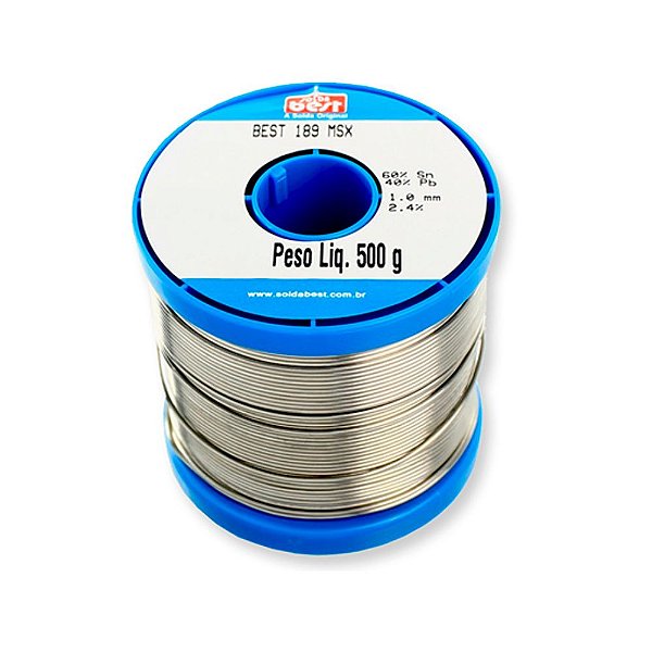 Carretel de Solda em fio Estanho Azul 1,0 60x40 500g Best