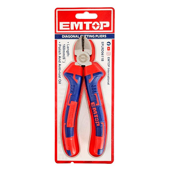 Alicate de Corte Diagonal 6 Pol 160mm Polido Isolado Emtop