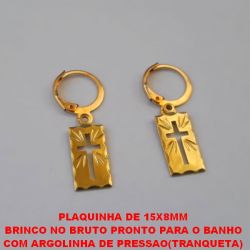 BRINCO NO BRUTO PRONTO PARA O BANHO COM ARGOLINHA DE PRESSAO  PESO TOTAL 2GR - BRU0949