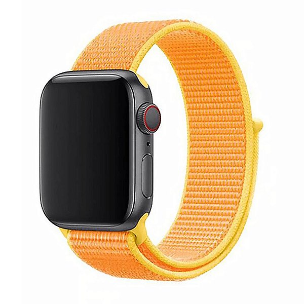 Pulseira Vibrant Orange Nylon Loop Premium Apple Watch 42-44Mm