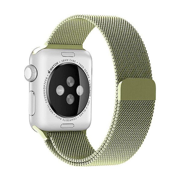 Pulseira Milanese Verde Pistache Para Apple Watch 38-40Mm
