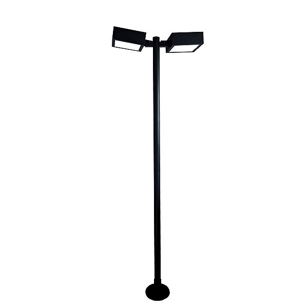 Poste Jardim Quadrado Duplo E-27
