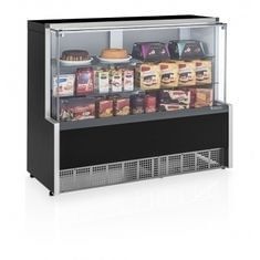 Balcao Vitrine Neutra MPNA-140R PR  Linha Aurora Gelopar Vidro Reto