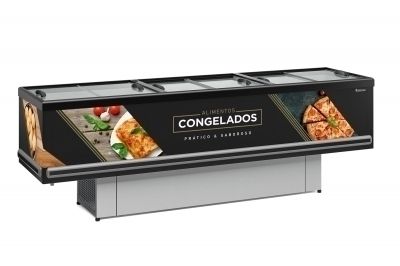 Ilha p/ Congelados e Resfriados GESV-290RPR Standard Vidro Reto Deslizante Gelopar