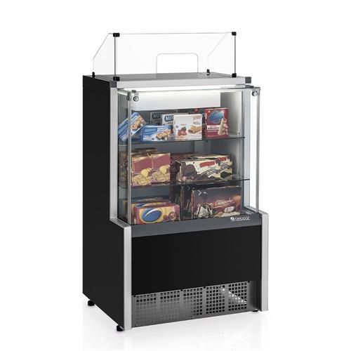 Balcao Caixa  Vitrine Neutra MPXA-075R PR Linha Aurora Gelopar Vidro Reto 0.75m