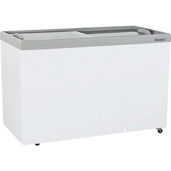Freezer Horizontal Exp Vidro Reto Deslizante Gelopar GHDE-410 - Dupla Ação -220v