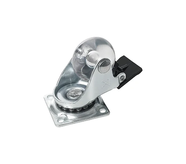 Kit com 4 Rodízios Giratórios de Silicone para Móveis 35mm  Cromado