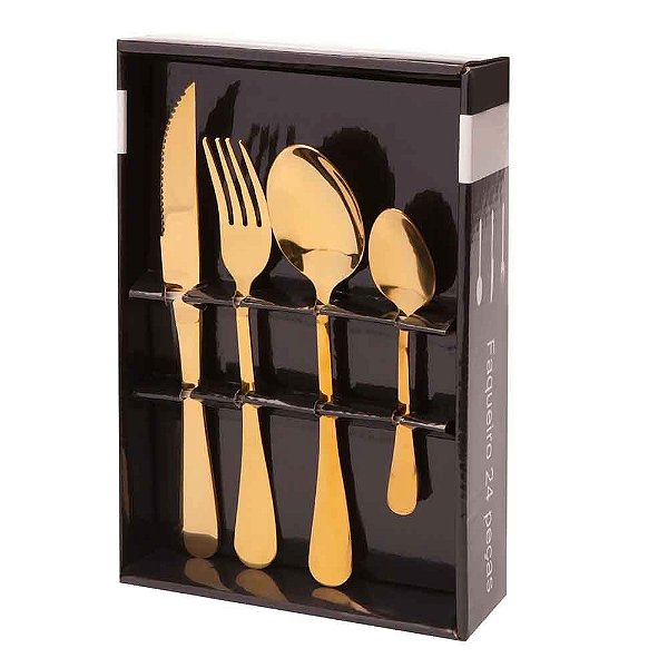 Faqueiro Inox Gold 24 Peças
