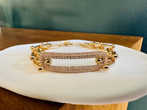 Pulseira Inspiração Tiffany Dourada
