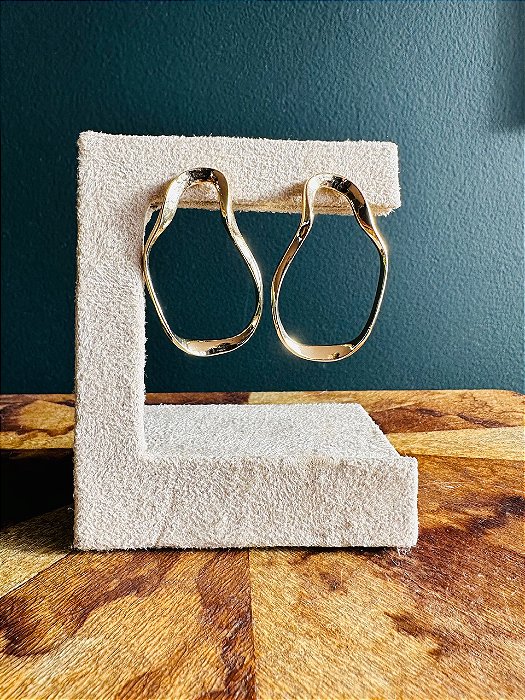 Brincos Orgânico Ondas Dourado