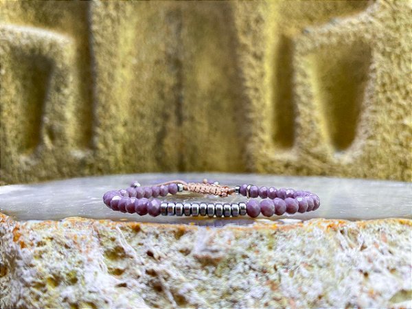 Pulseira Lilás com Hematita