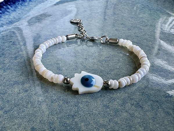 Pulseira Olho Grego Madrepérola
