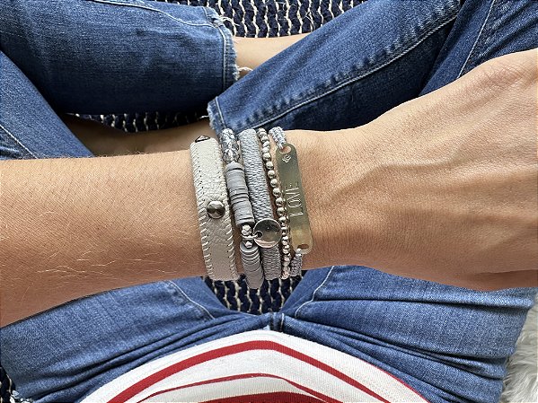 Kit de Pulseiras Cinza