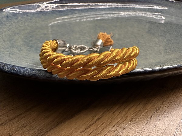 Pulseira Corda Dupla Amarela