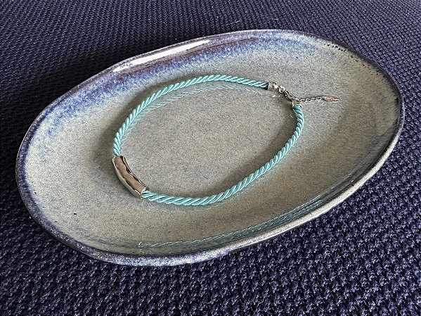 Colar Cordão de São Francisco Azul e Prateado