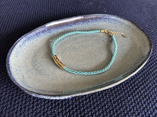 Colar Cordão de São Francisco Azul e Dourado