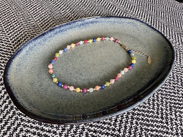 Colar Colorido Pedra Natural