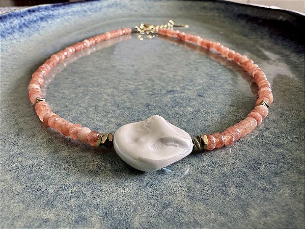 Colar Pedra Jade Goiaba