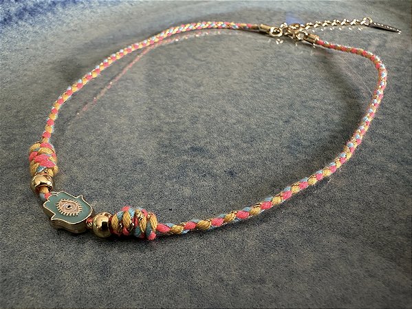 Colar Choker Cordão Colorido