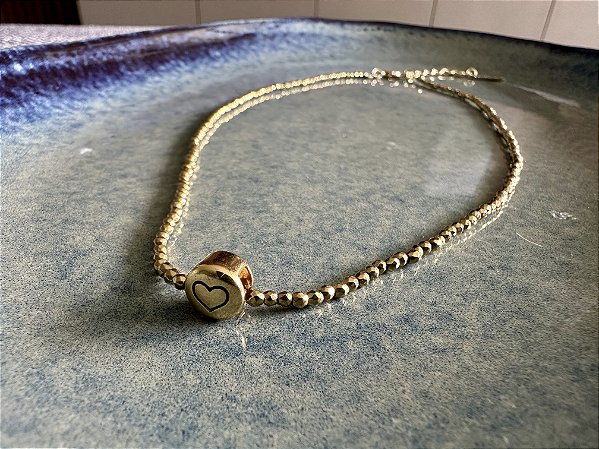 Colar Mini Hematitas Douradas