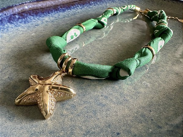 Colar Bandana Estrela do Mar Dourada