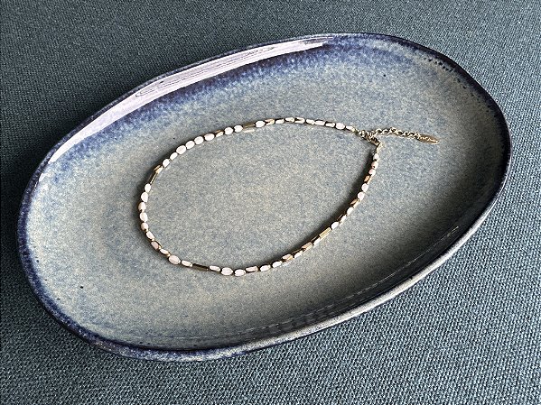 Colar Cristais Facetados Branco