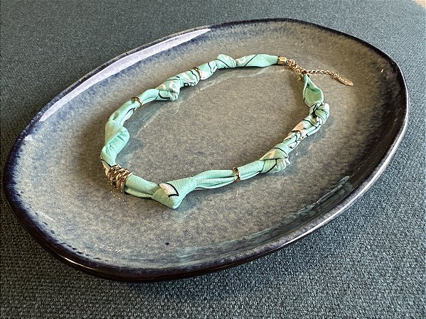 Colar Bandana Azul Tiffany sem pingente