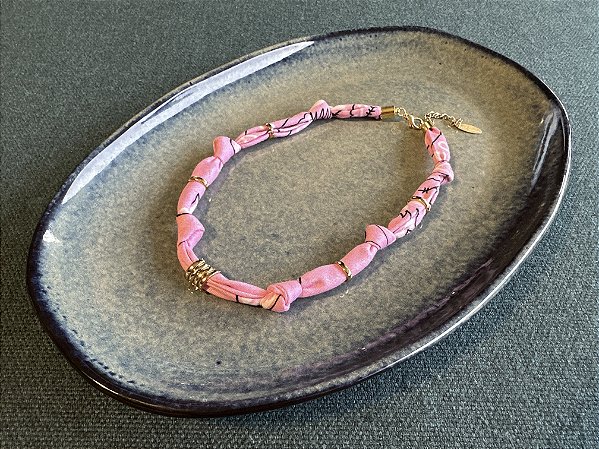 Colar Bandana Rosa Claro sem pingente