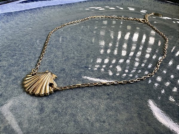 Colar Choker Correntinha com Pingente Búzio