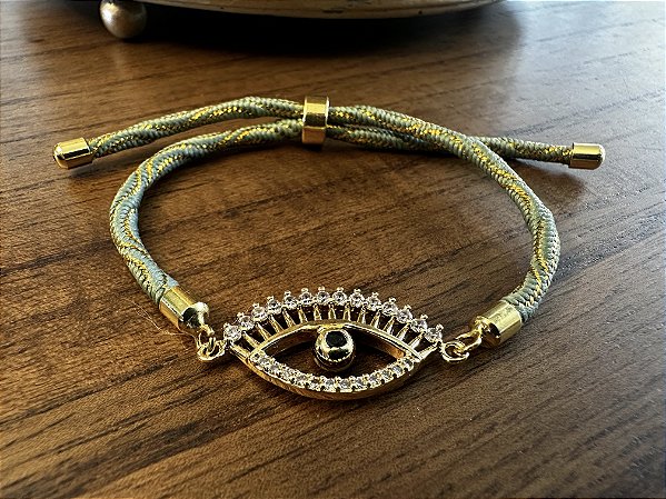 Pulseira Cordão Verde com Olho Proteção