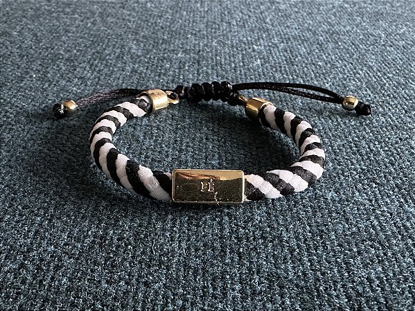 Pulseira Corda Náutica Preta e Branca