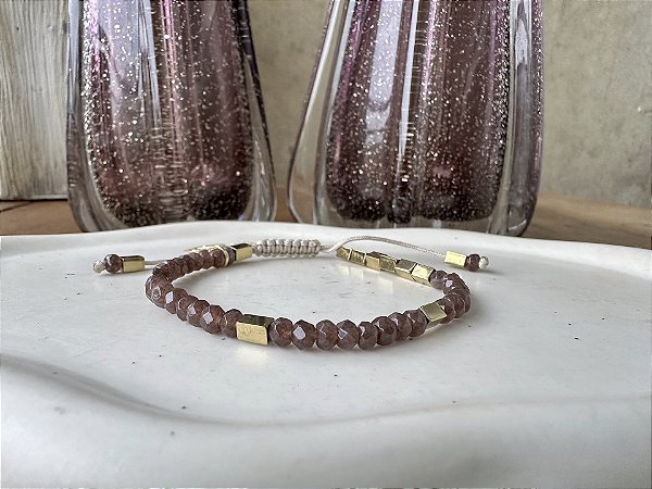 Pulseira Pedra Natural Jade Marrom