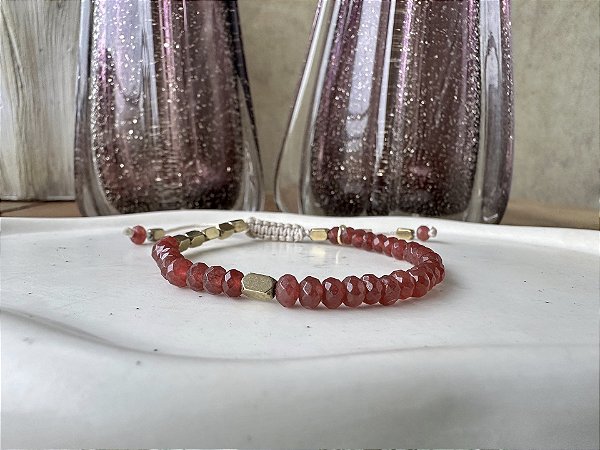 Pulseira Pedra Natural Jade Vinho