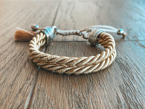 Pulseira Corda Dupla Bege